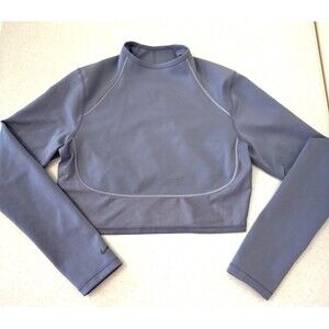 Nike Dri-FIT Womens Training Top Size M Purple Long Sleeve Cropped Mock